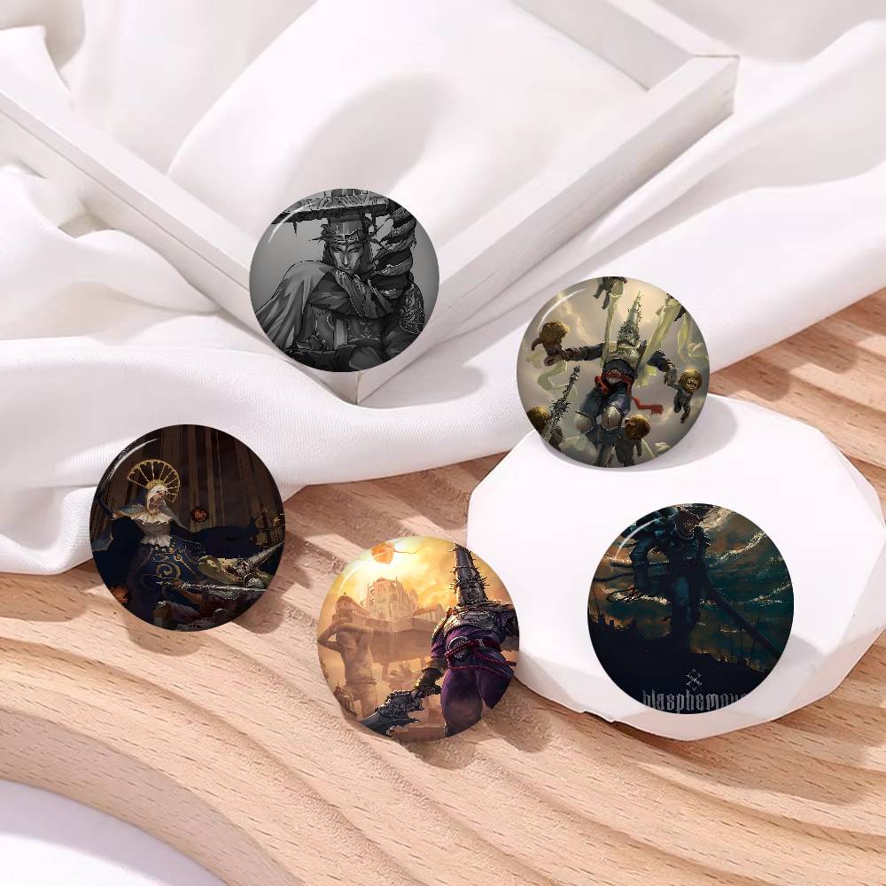 Gaming Console Buttons - Game Blasphemous Soft Button Pin Grappige