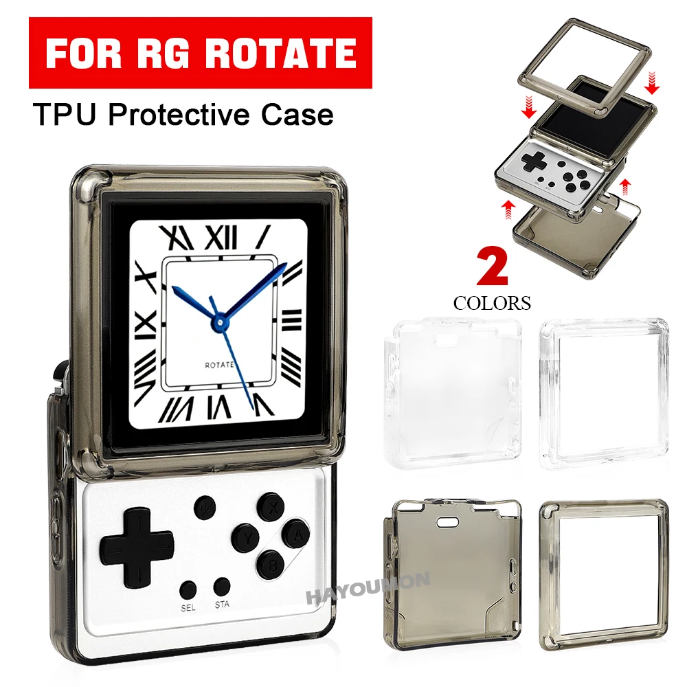 Gaming Console Anbernic - Doorzichtige zwarte TPU-gameconsolehoes voor Anbernic RG