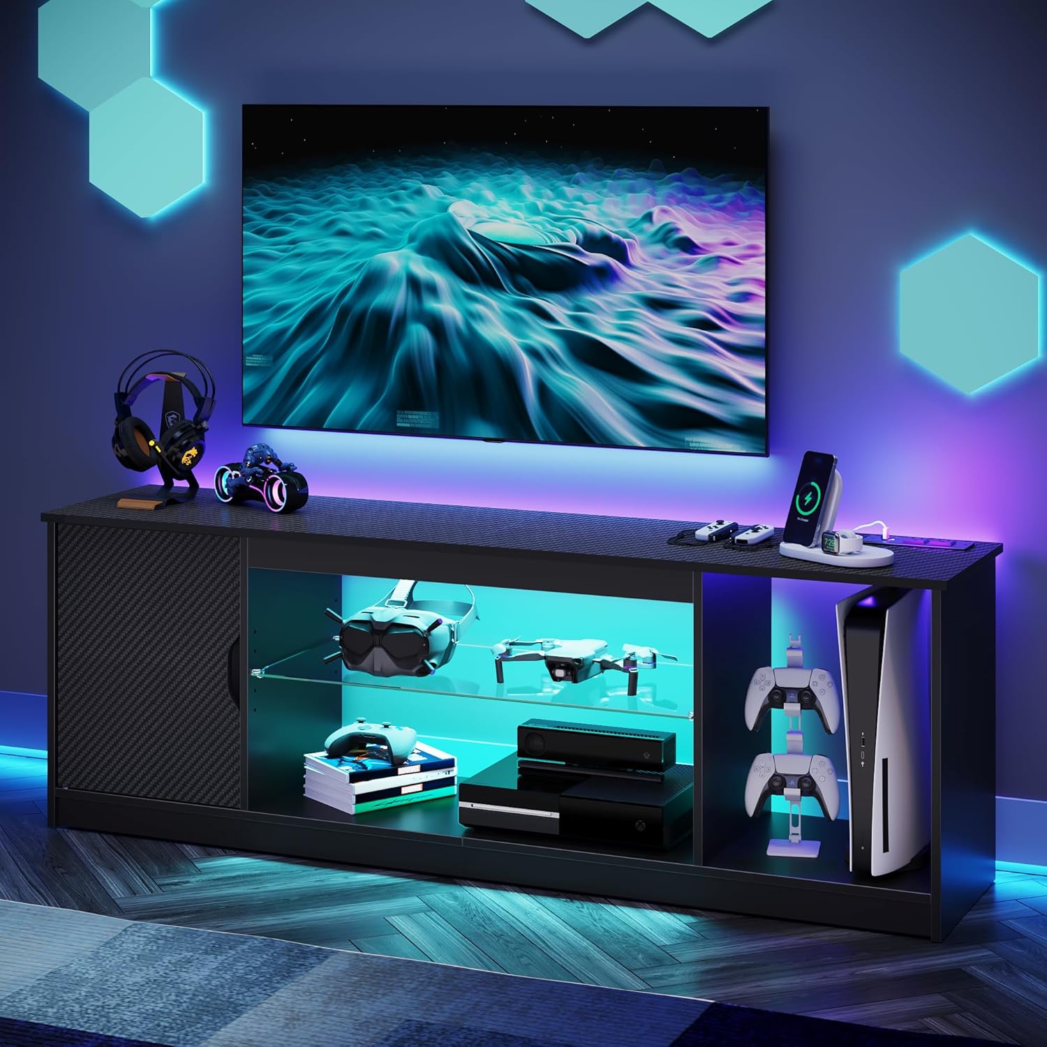TV-meubel met stopcontacten, g - Gaming Console Room recensie en prijs